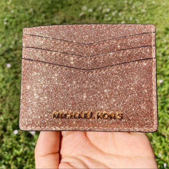 Gaby’sBags👛💕-NWT Michael Kors Glitter Cardholder - Picture 4 of 6